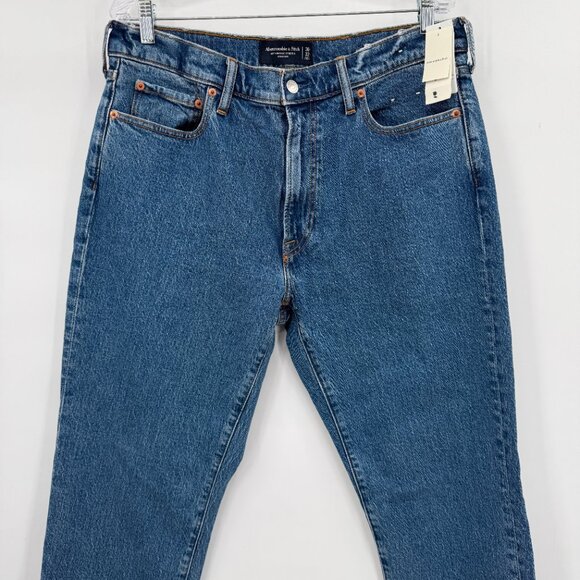 Abercrombie & Fitch Men's Vintage Stretch Straight Jeans Blue Size 36x32 NWT - Picture 2 of 11